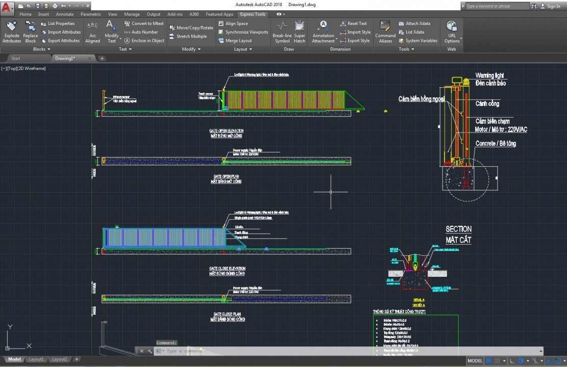 Tải Bản Vẽ Autocad dwg, Download File CAD Cửa Cổng Trượt