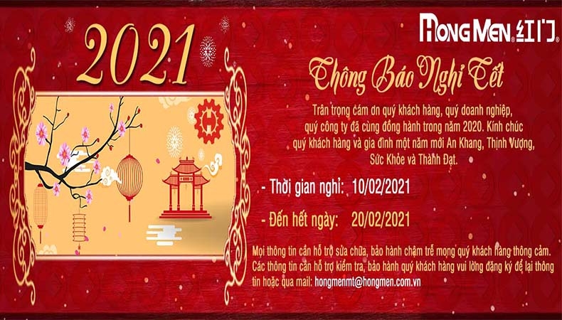 Thư Cảm Ơn - Thông Báo Nghĩ Tết Năm 2021