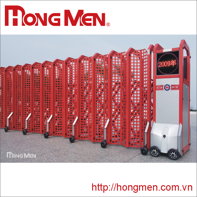Cổng xếp điện tự động hợp kim nhôm S690F-R