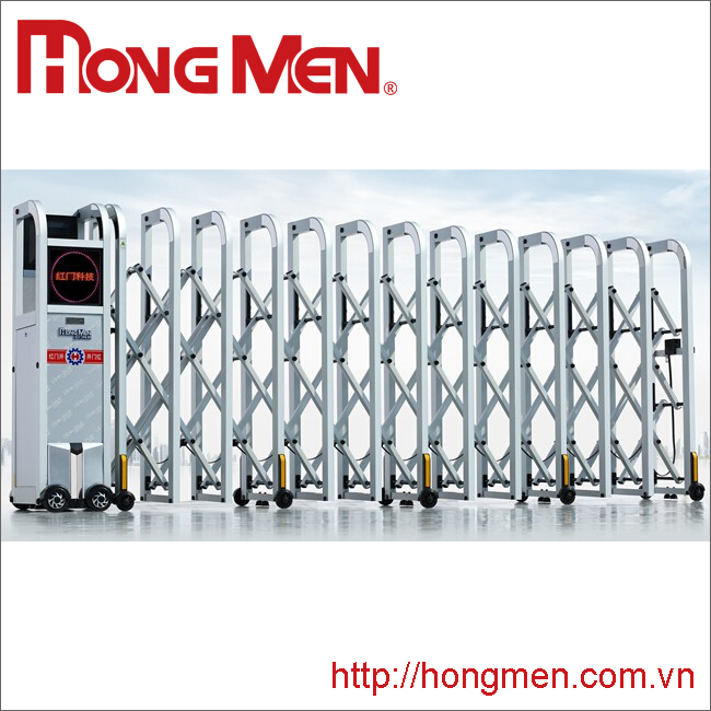 Cổng xếp hợp kim nhôm Hồng Môn P670-Y