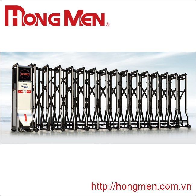 Cổng xếp hợp kim nhôm Red Door A - B0301