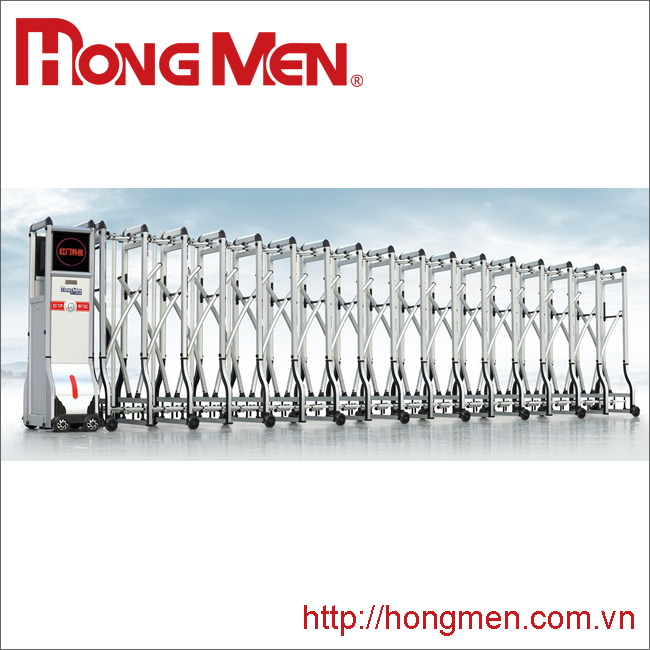 Cổng xếp hợp kim nhôm Red Door A - B0302