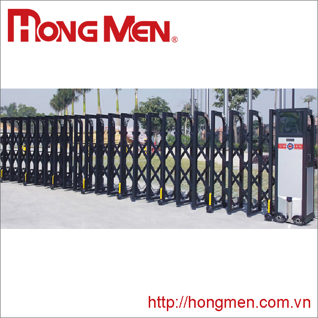 Cổng xếp hợp kim nhôm tự động P670-H