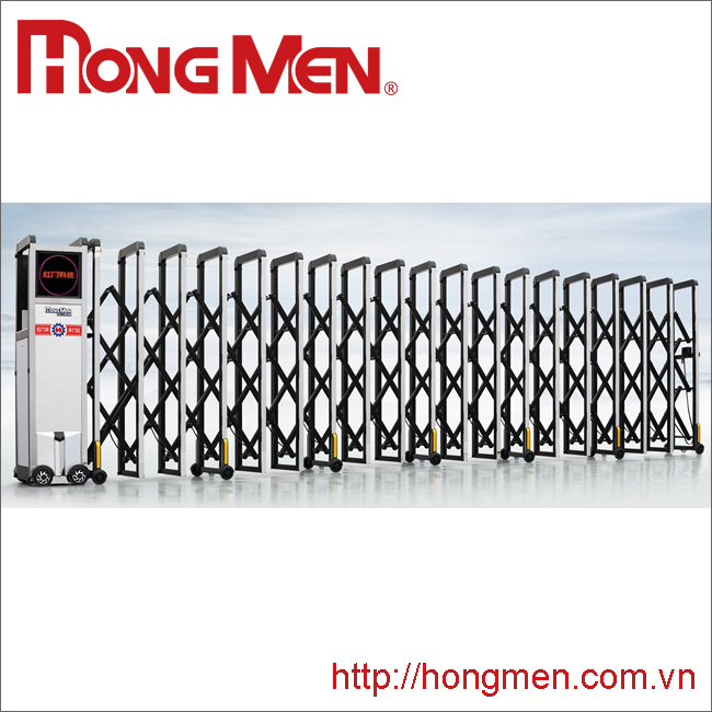 Cổng Xếp Tự Động Hắc Kim Cang B - Đầu bằng